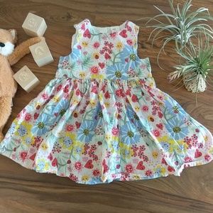 H&M baby girl floral heart sleeveless dress 12-18M